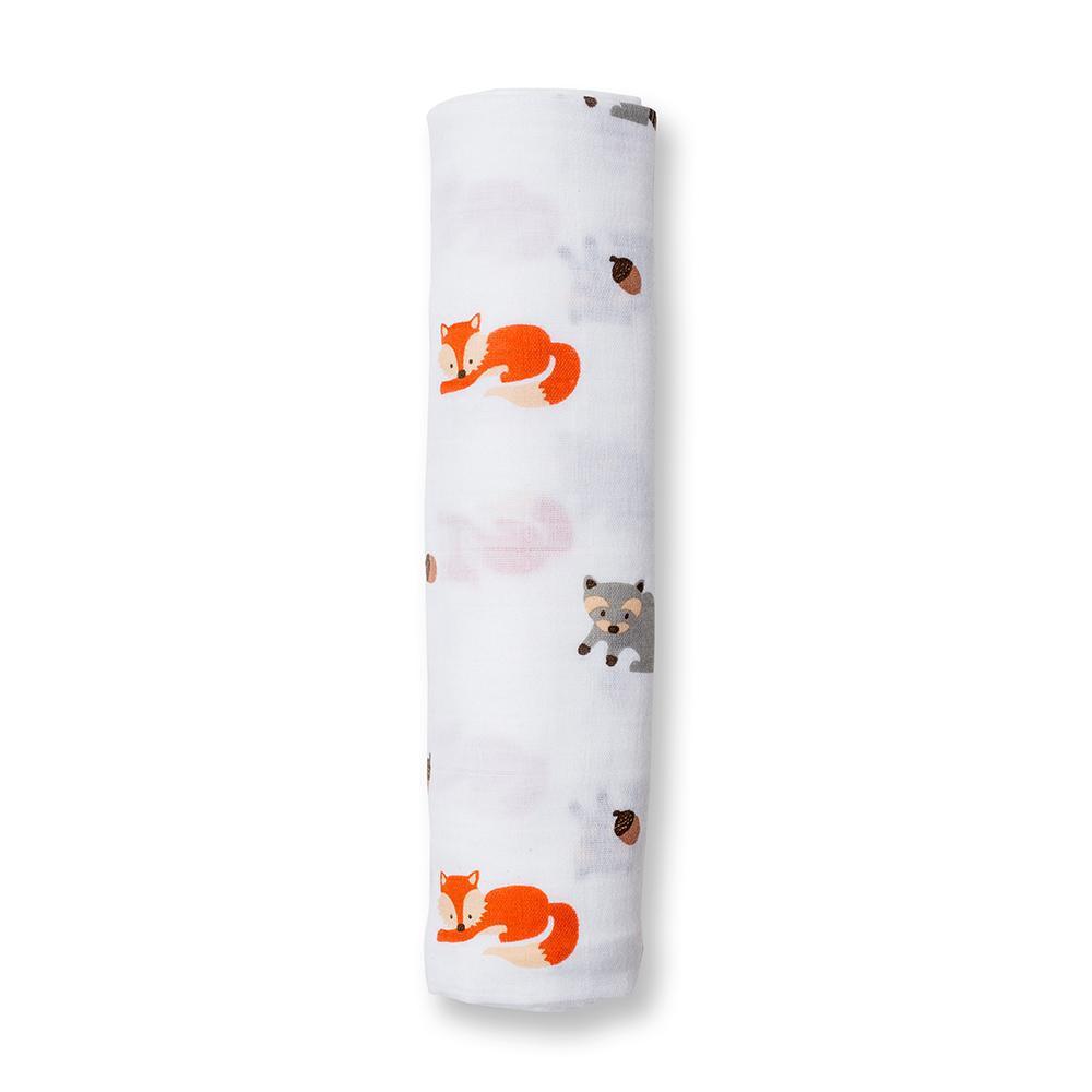 Lulujo Cotton Muslin Swaddling Blanket - Forest Friends-Mountain Baby